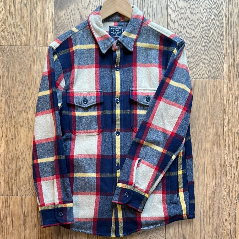 Abercrombie Plaid Shirt Jacket  Blue Red Yellow Size XS   Great Condition